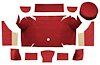 A4062A02 Loop Trunk Carpet Set With Boards 1967-68 Mustang Convertible; Red - image 1