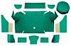 A4062A06 Loop Trunk Carpet Set With Boards 1967-68 Mustang Convertible; Aqua - image 1