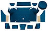 A4062A12 Loop Trunk Carpet Set With Boards 1967-68 Mustang Convertible; Dark Blue - image 1