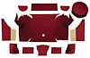 A4062A15 Loop Trunk Carpet Set With Boards 1967-68 Mustang Convertible; Maroon - image 1