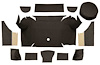 A4062A30 Loop Trunk Carpet Set With Boards 1967-68 Mustang Convertible; Dark Brown