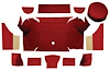 A4062A49 Loop Trunk Carpet Set With Boards 1967-68 Mustang Convertible; Emberglow