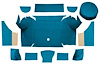 A4062A62 Loop Trunk Carpet Set With Boards 1967-68 Mustang Convertible; Ford Blue - image 1