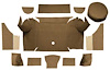 A4062A69 Loop Trunk Carpet Set With Boards 1967-68 Mustang Convertible; Medium Saddle - image 1