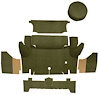 A4063A19 Nylon Loop Trunk Carpet Set With Boards 1964-66 Mustang Coupe; Moss Green - image 1