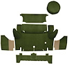 A4063A39 Nylon Loop Trunk Carpet Set With Boards 1964-66 Mustang Coupe; Green - image 1