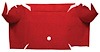 A4064A02 Loop Trunk Carpet 1967-68 Mustang Convertible; Red - image 1