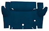 A4065A12 Nylon Loop Trunk Floor Carpet 1964-66 Mustang Coupe; Dark Blue - image 1