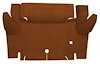 A4065A24 Nylon Loop Trunk Floor Carpet 1964-66 Mustang Coupe; Saddle - image 1