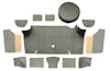 A4066A07 Loop Trunk Carpet Set With Boards 1967-68 Mustang Fastback; Parchment - image 1