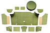 A4066A09 Loop Trunk Carpet Set With Boards 1967-68 Mustang Fastback; Ivy Gold - image 1