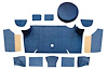A4066A12 Loop Trunk Carpet Set With Boards 1967-68 Mustang Fastback; Dark Blue - image 1