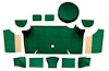 A4066A13 Loop Trunk Carpet Set With Boards 1967-68 Mustang Fastback; Dark Green - image 1