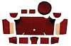 A4066A15 Loop Trunk Carpet Set With Boards 1967-68 Mustang Fastback; Maroon - image 1