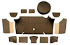 A4066A30 Loop Trunk Carpet Set With Boards 1967-68 Mustang Fastback; Dark Brown - image 1