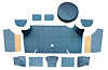 A4066A41 Loop Trunk Carpet Set With Boards 1967-68 Mustang Fastback; Medium Blue - image 1
