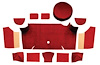 A4066A49 Loop Trunk Carpet Set With Boards 1967-68 Mustang Fastback; Emberglow - image 1