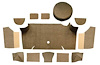 A4066A69 Loop Trunk Carpet Set With Boards 1967-68 Mustang Fastback; Medium Saddle