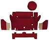 A4067A15 Nylon Loop Trunk Carpet Set With Boards 1964-66 Mustang Convertible; Maroon - image 1