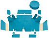 A4071A31 Nylon Loop Trunk Carpet Set With Boards 1965-66 Mustang Fastback; Light Blue - image 1