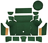 A4075A13 Trunk Carpet Set With Boards 1967-68 Mustang; Coupe; Nylon Loop; Dark Green