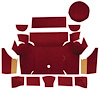 A4075A15 Nylon Loop Trunk Carpet Set With Boards 1967-68 Mustang Coupe; Maroon