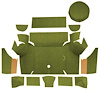 A4075A19 Nylon Loop Trunk Carpet Set With Boards 1967-68 Mustang Coupe; Moss Green - image 1