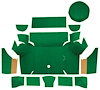 A4075A39 Nylon Loop Trunk Carpet Set With Boards 1967-68 Mustang Coupe; Green - image 1