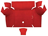 A4077A02 Nylon Loop Trunk Floor Carpet 1967-68 Mustang Coupe; Red - image 1
