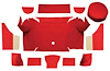 A4079A02 Nylon Loop Trunk Carpet Set With Boards 1967-68 Mustang Convertible; Red - image 1