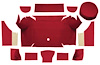 A4079A15 Nylon Loop Trunk Carpet Set With Boards 1967-68 Mustang Convertible; Maroon - image 1