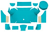 A4079A31 Nylon Loop Trunk Carpet Set With Boards 1967-68 Mustang Convertible; Light Blue - image 1