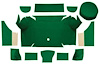 A4079A39 Nylon Loop Trunk Carpet Set With Boards 1967-68 Mustang Convertible; Green - image 1