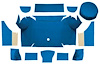 A4079A41 Nylon Loop Trunk Carpet Set With Boards 1967-68 Mustang Convertible; Medium Blue - image 1