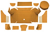 A4079A69 Nylon Loop Trunk Carpet Set With Boards 1967-68 Mustang Convertible; Medium Saddle - image 1