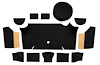 A4083A01 Nylon Loop Trunk Carpet Set With Boards 1967-68 Mustang Fastback; Black - image 1