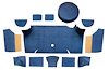 A4083A12 Nylon Loop Trunk Carpet Set With Boards 1967-68 Mustang Fastback; Dark Blue - image 1