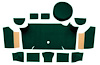 A4083A13 Nylon Loop Trunk Carpet Set With Boards 1967-68 Mustang Fastback; Dark Green - image 1