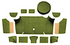 A4083A19 Nylon Loop Trunk Carpet Set With Boards 1967-68 Mustang Fastback; Moss Green - image 1
