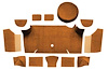 A4083A24 Nylon Loop Trunk Carpet Set With Boards 1967-68 Mustang Fastback; Saddle - image 1