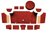 A4083A49 1967-68 Mustang Fastback Nylon; Loop Trunk Carpet Set w/ Boards; Emberglow - image 1