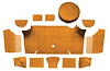 A4083A69 Nylon Loop Trunk Carpet Set With Boards 1967-68 Mustang Fastback; Medium Saddle - image 1