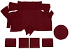 A4087A02 Nylon Loop Trunk Carpet Set With Boards 1969-70 Mustang Fastback; Red - image 1