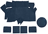 A4087A41 Nylon Loop Trunk Carpet Set With Boards 1969-70 Mustang Fastback; Medium Blue - image 1