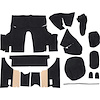 A4091A01 Nylon Loop Trunk Carpet Set With Boards 1971-73 Mustang Coupe; Black - image 1