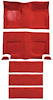 A4099A02 Nylon Loop Floor and Fold Down Seat Carpet Set 1965-68 Mustang Fastback; Red - image 1
