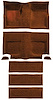 A4099A49 Molded Carpet Set 1965-68 Mustang; Fastback; Nylon Loop; Floor and Fold Down Seat; Emberglow - image 1