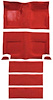 A4099B02 Nylon Loop Floor and Fold Down Carpet Set With Mass Backing 1965-68 Mustang Fastback; Red - image 1