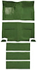 A4099B19 Nylon Loop Floor and Fold Down Carpet Set With Mass Backing 1965-68 Mustang Fastback; Moss Green - image 1