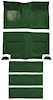 A4099B39 Nylon Loop Floor and Fold Down Carpet Set With Mass Backing 1965-68 Mustang Fastback; Green - image 1